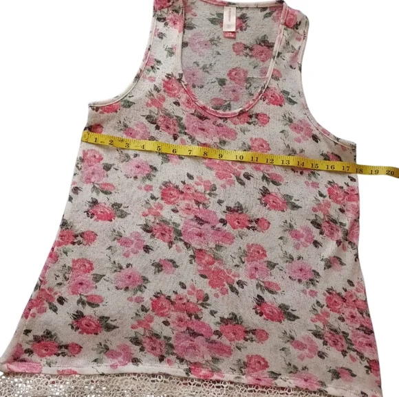 No Boundaries Floral Tank Top - Pink and Cream - Picture 7 of 7